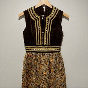 Howard Wolf Vintage Metallic Tapestry Dress